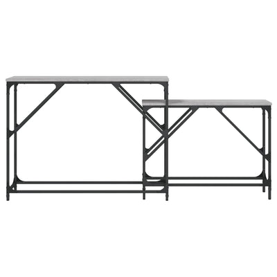 Harmaa sarjakonsolipöydät Susie (2 kpl sonoma puinen)