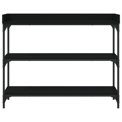 Konsolipöytä hyllyillä musta 100x30x80 cm