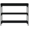Musta konsolipöytä hyllyillä Carmencita 100x30x80cm