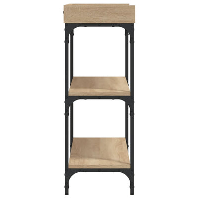 Sonoma-tammi konsolipöytä hyllyillä Carmencita 100x30x80cm