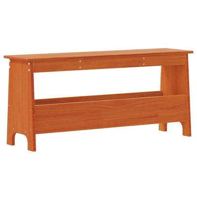 Eteisen penkki vahanruskea 100x28x45 cm täysi mänty
