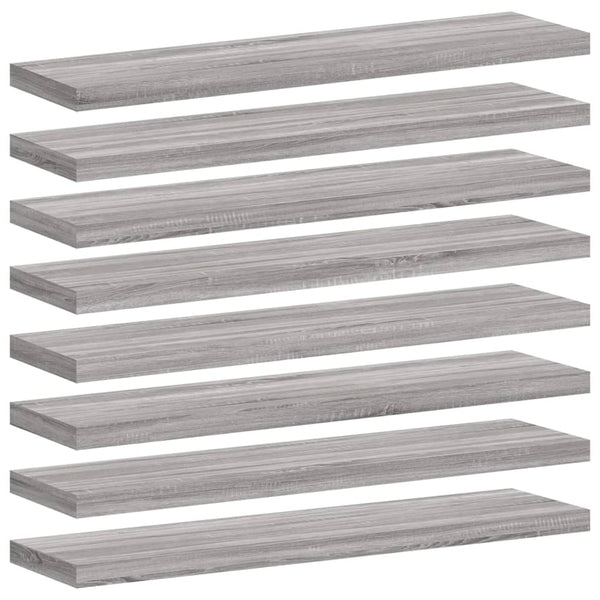 Seinähyllyt 8 kpl harmaa Sonoma 40x10x1,5 cm tekninen puu