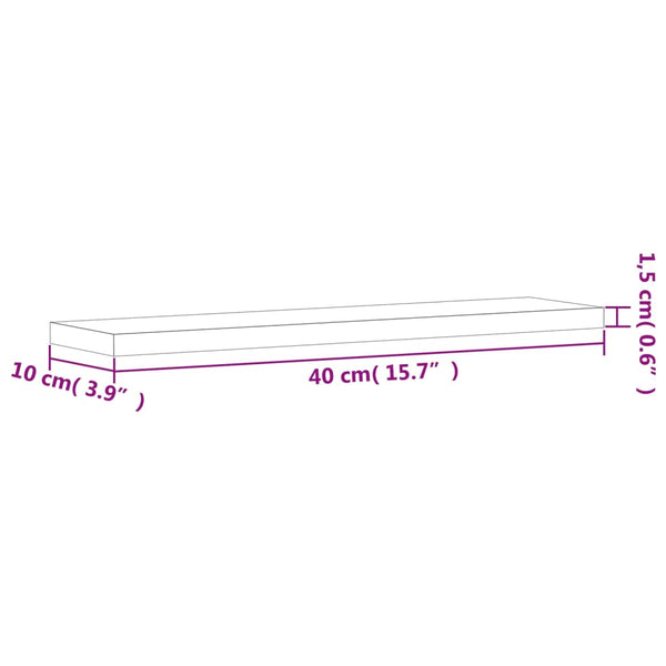 Seinähyllyt 8 kpl harmaa Sonoma 40x10x1,5 cm tekninen puu