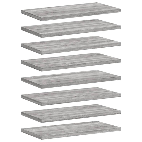 Seinähyllyt 8 kpl harmaa Sonoma 40x20x1,5 cm tekninen puu