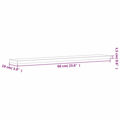 Seinähyllyt 4 kpl harmaa Sonoma 60x10x1,5 cm tekninen puu