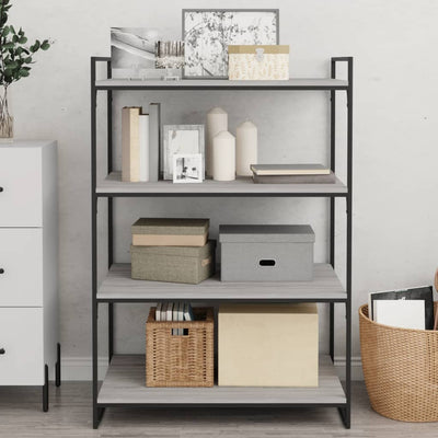 Seinähyllyt 4 kpl harmaa Sonoma 80x50x1,5 cm tekninen puu
