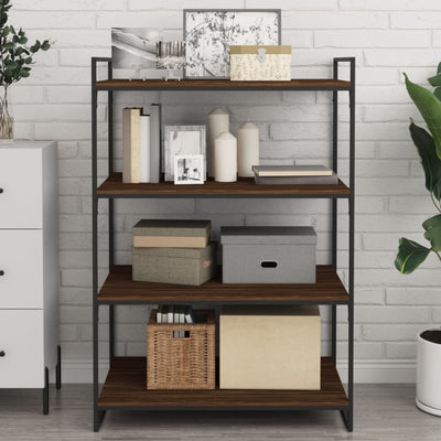Seinähyllyt 4 kpl ruskea tammi 80x50x1,5 cm tekninen puu