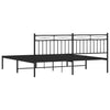Musta metallinen sängynrunko päädyllä Atlas 180x200cm
