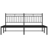 Musta metallinen sängynrunko päädyllä Atlas 183x213cm
