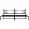 Musta metallinen sängynrunko päädyllä Atlas 193x203cm