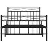 Musta metallinen sängynrunko päädyillä Atlas 107x203cm