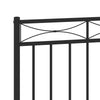 Metallinen sängynpääty musta 140 cm