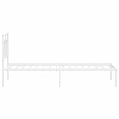 Metallisängynrunko ilman patjaa päätylevy valkoinen 75x190 cm