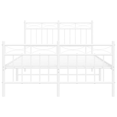 Valkoinen metallinen sängynrunko päädyillä Atlas 120x190cm