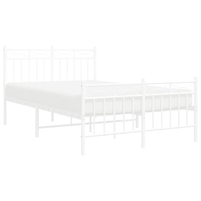 Valkoinen metallinen sängynrunko päädyillä Atlas 120x200cm