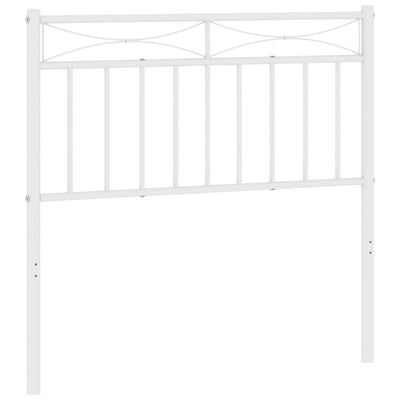 Metallinen sängynpääty valkoinen 90 cm