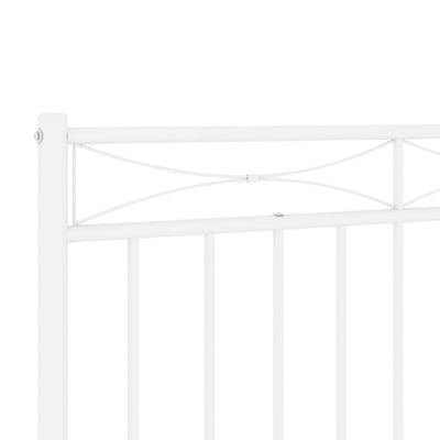 Metallinen sängynpääty valkoinen 90 cm