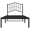 Musta metallinen sängynrunko päädyllä Pichen 80x200cm