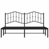 Musta metallinen sängynrunko päädyllä Pichen 183x213cm
