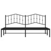 Musta metallinen sängynrunko päädyllä Pichen 193x203cm