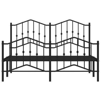 Musta metallinen sängynrunko päädyillä Pichen 140x200cm