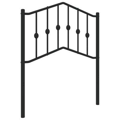 Metallinen sängynpääty musta 75 cm