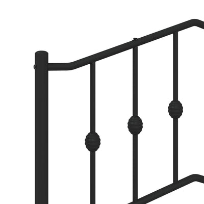 Metallinen sängynpääty musta 160 cm