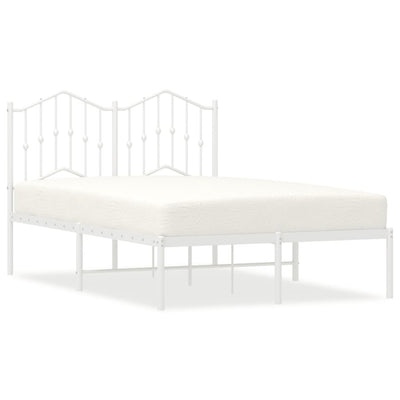 Valkoinen metallinen sängynrunko päädyllä Pichen 120x200cm