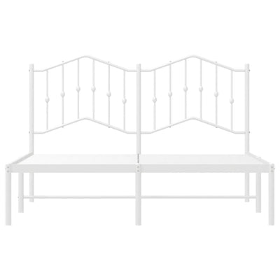 Valkoinen metallinen sängynrunko päädyllä Pichen 140x200cm