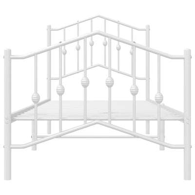 Valkoinen metallinen sängynrunko päädyillä Pichen 80x200cm