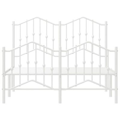 Valkoinen metallinen sängynrunko päädyillä Pichen 120x200cm