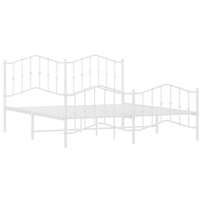 Valkoinen metallinen sängynrunko päädyillä Pichen 183x213cm