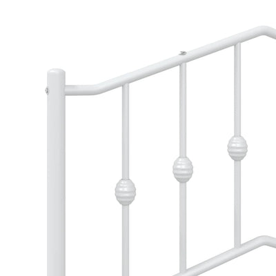 Metallinen sängynpääty valkoinen 107 cm