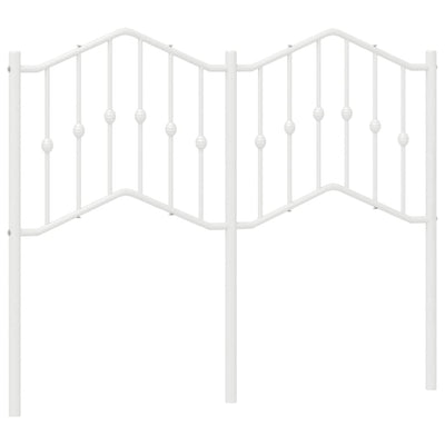 Metallinen sängynpääty valkoinen 120 cm