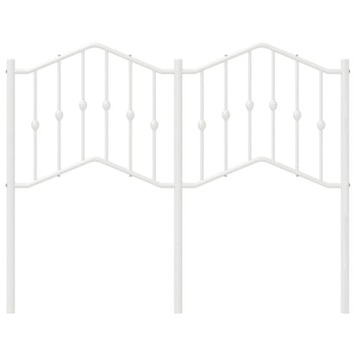 Metallinen sängynpääty valkoinen 120 cm