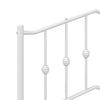 Metallinen sängynpääty valkoinen 140 cm