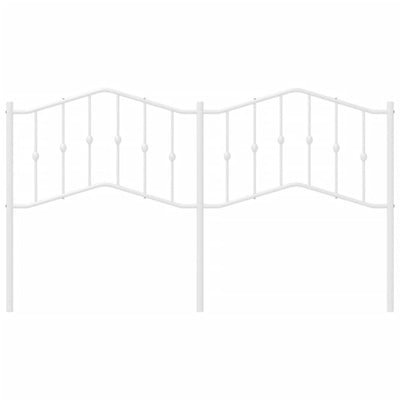 Metallinen sängynpääty valkoinen 160 cm