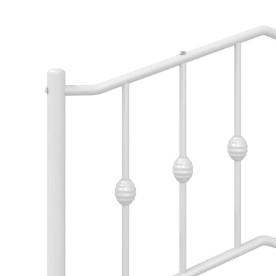 Metallinen sängynpääty valkoinen 193 cm