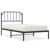 Musta metallinen sängynrunko päädyllä Siegfried 100x200cm