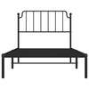Musta metallinen sängynrunko päädyllä Siegfried 100x200cm