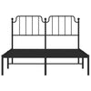 Musta metallinen sängynrunko päädyllä Siegfried 140x190cm