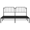 Musta metallinen sängynrunko päädyllä Siegfried 183x213cm