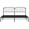 Musta metallinen sängynrunko päädyllä Siegfried 193x203cm