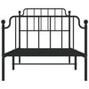 Musta metallinen sängynrunko päädyillä Siegfried 90x200cm