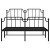 Musta metallinen sängynrunko päädyillä Siegfried 140x190cm