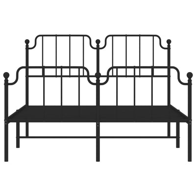 Musta metallinen sängynrunko päädyillä Siegfried 140x200cm