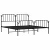 Musta metallinen sängynrunko päädyillä Siegfried 183x213cm