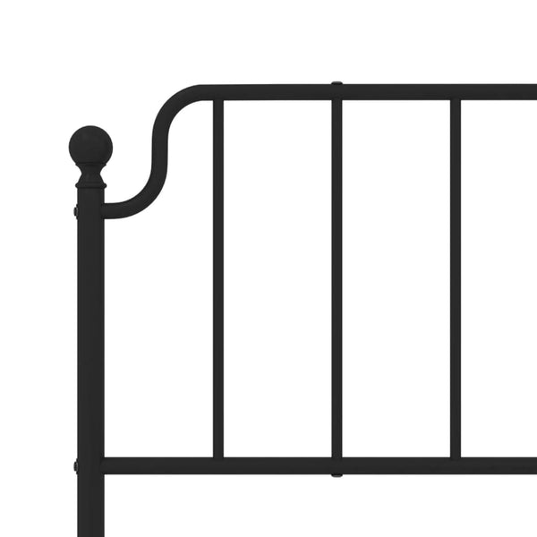 Metallinen sängynrunko päädyillä musta 200x200 cm
