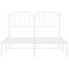 Valkoinen metallinen sängynrunko päädyllä Siegfried 135x190cm