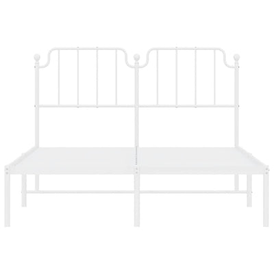 Valkoinen metallinen sängynrunko päädyllä Siegfried 135x190cm